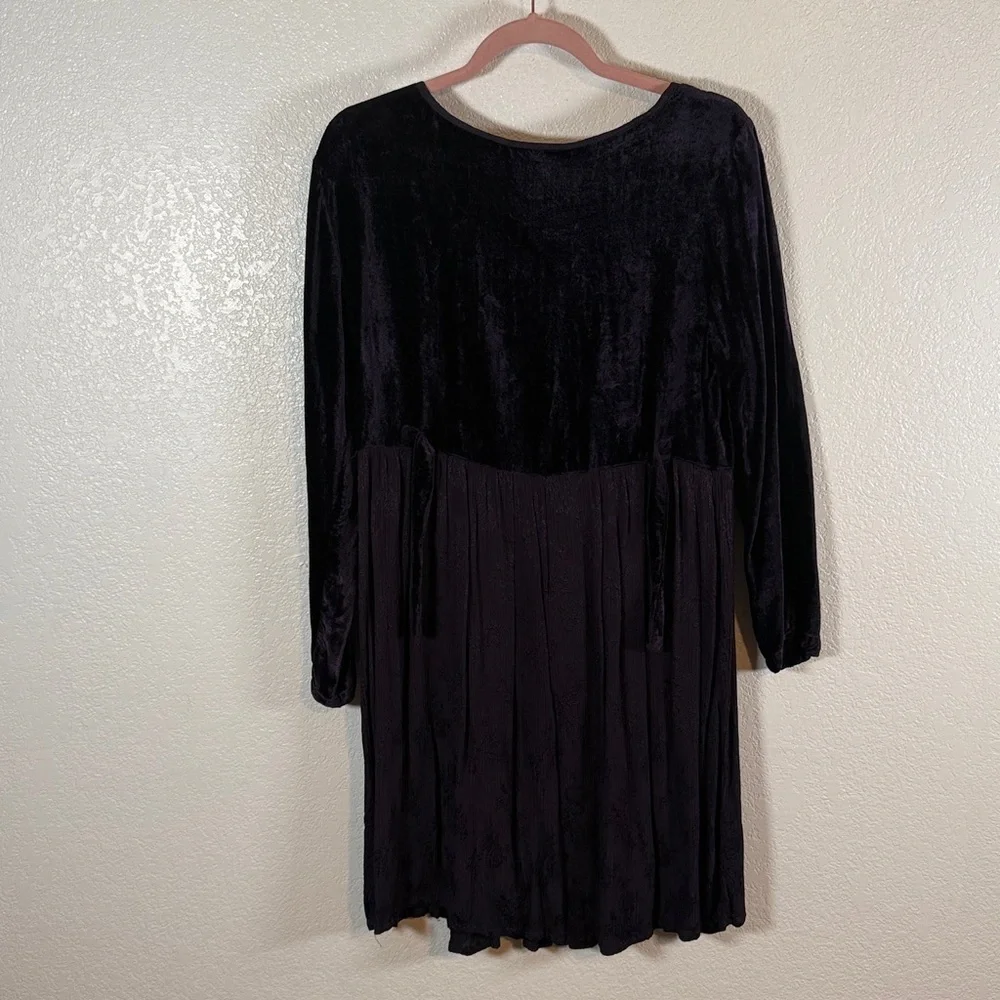 Bila Deep Purple Velvet & Crinckle Dress Witchy Whimsigoth 90s Size Medium
